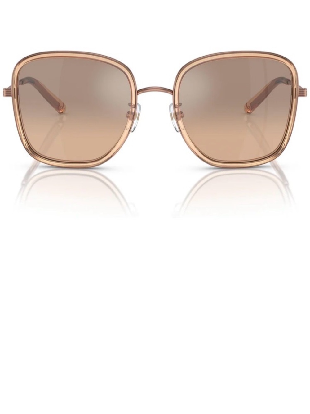 Tory Burch 6101 Pink Square Brown Mirror Sunglasses with case - Picture 7 of 12